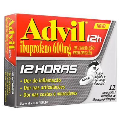 Advil 600mg 12 Horas 12 Comprimidos