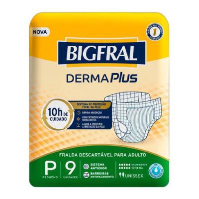 Fralda Geriátrica Bigfral Derma Plus P 9 Unidades