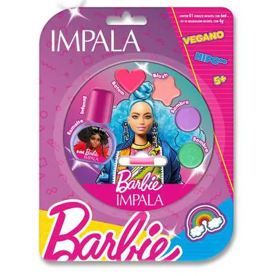Kit Esmalte Impala Infantil Barbie 6ml+ Paleta Girl Power
