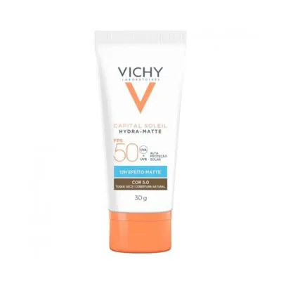 Protetor Solar Facial Vichy Capital Soleil Hydra-Matte FPS50 Cor 5.0 30g
