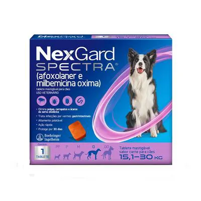 Nexgard Spectra Antipulgas E Carrapatos Para Cães De 15,1 A 30Kg, Marrom
