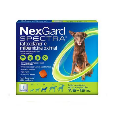 Nexgard Spectra Antipulgas E Carrapatos Para Cães De 7,6 A 15Kg, Marrom