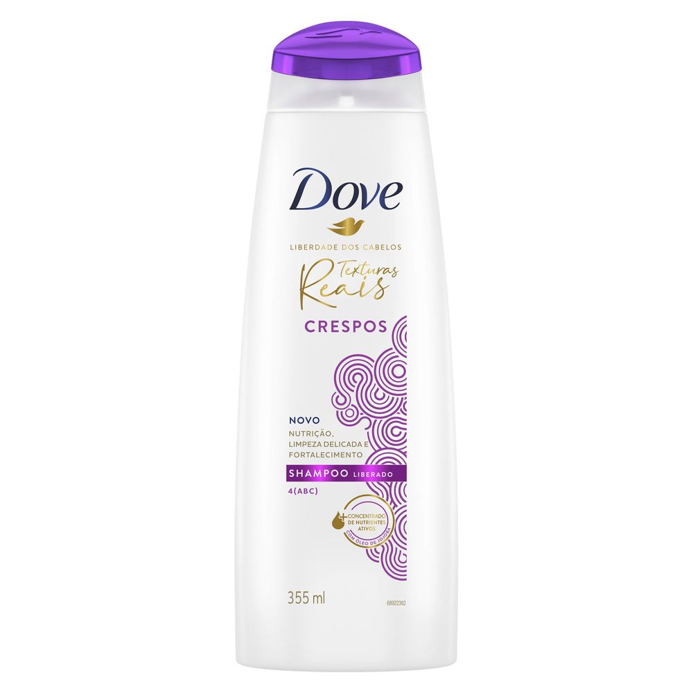 Shampoo Dove Liberdade dos Cabelos Texturas Reais Crespos 355ml