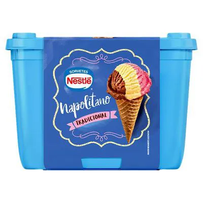 Sorvete Napolitano Tradicional Nestlé 1,5L