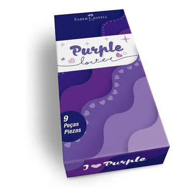 Kit Caneta Faber Castell Purple Lover 9 unidades