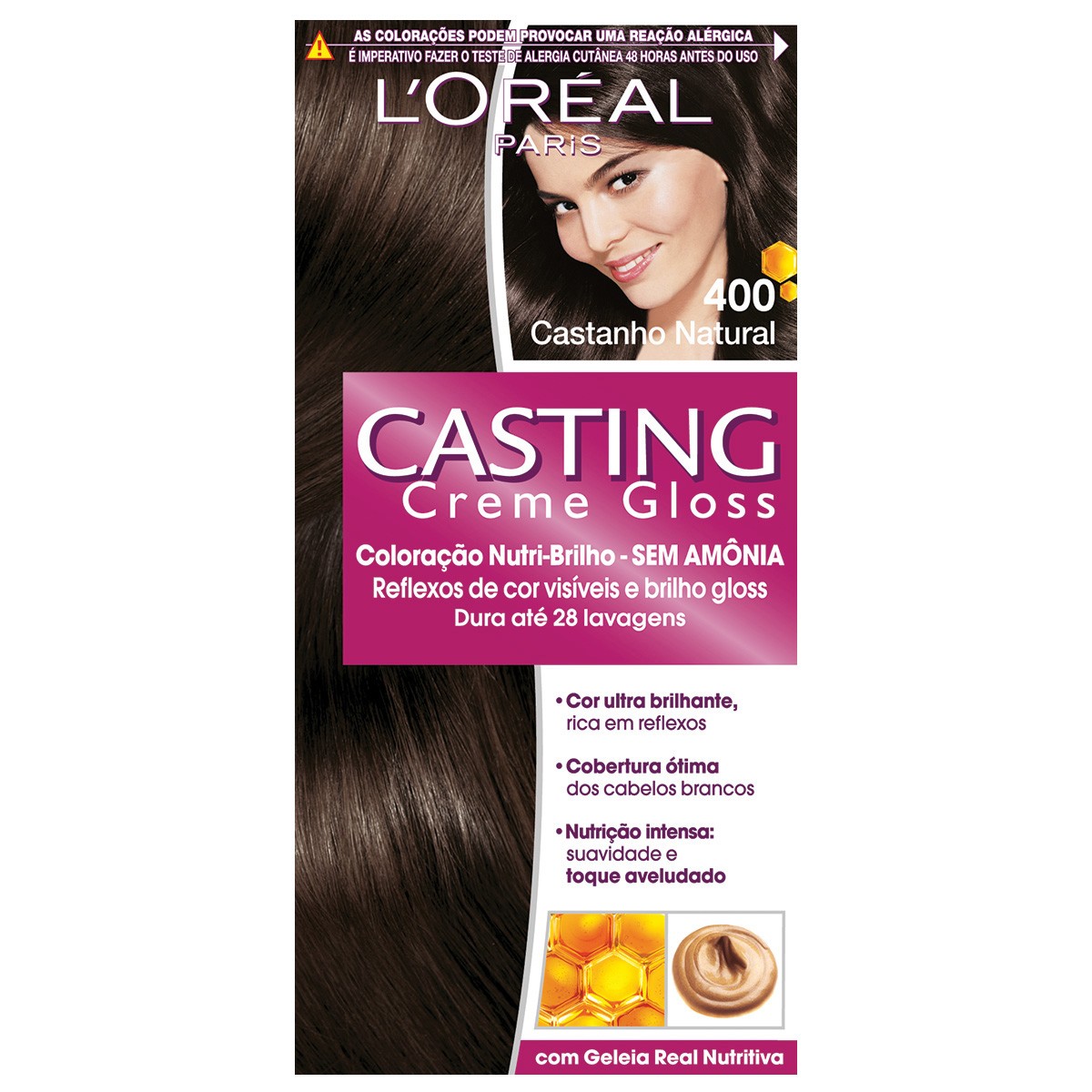 Tintura L’Oréal Casting Creme Gloss 400 Castanho Natural