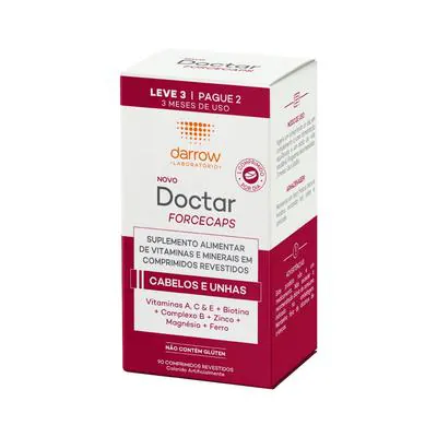 Suplemento Vitamínico Darrow Doctar Cabelo e Unhas 90 Comprimidos