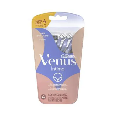 Kit Aparelho Depilação Gillette Venus Íntima 4 Unidades