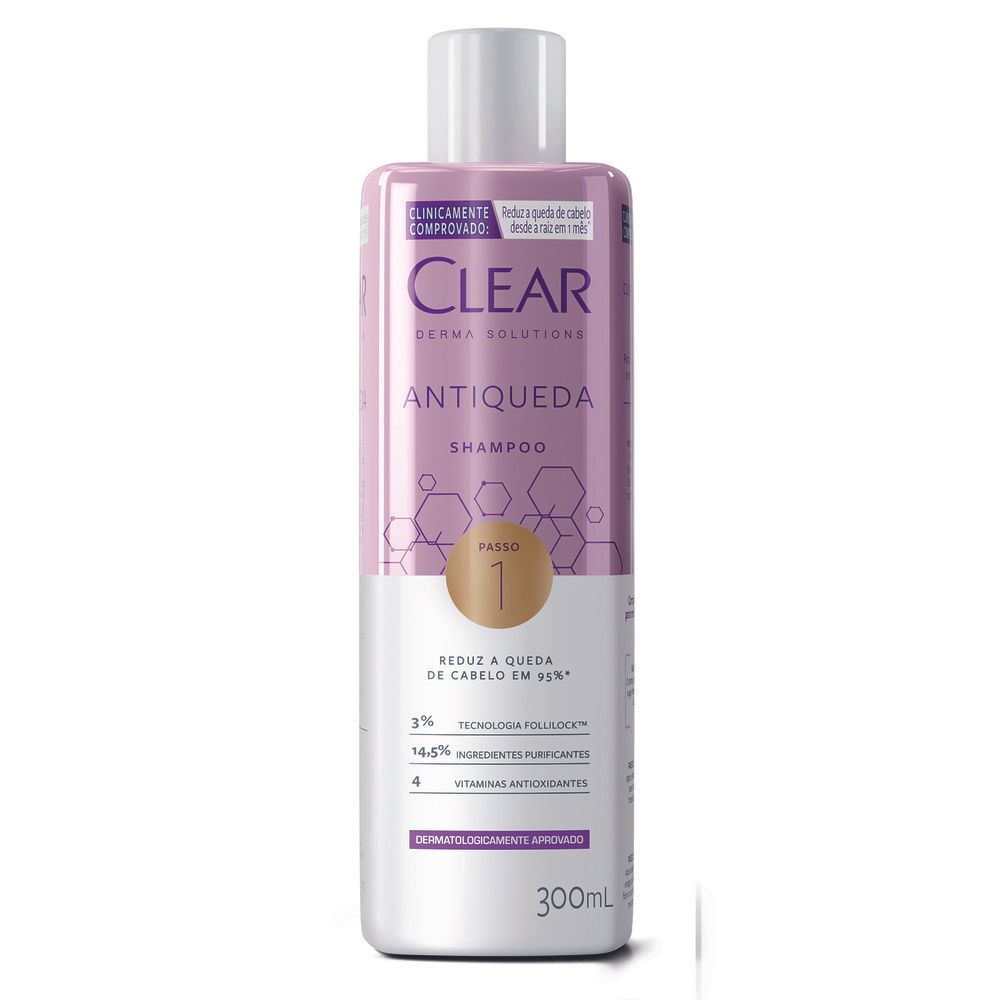 Shampoo Clear Derma Solutions Antiqueda 300ml