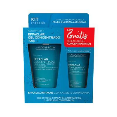 Kit Gel de Limpeza Facial Concentrado La Roche Posay Effaclar 150g+Gel 50g Grátis