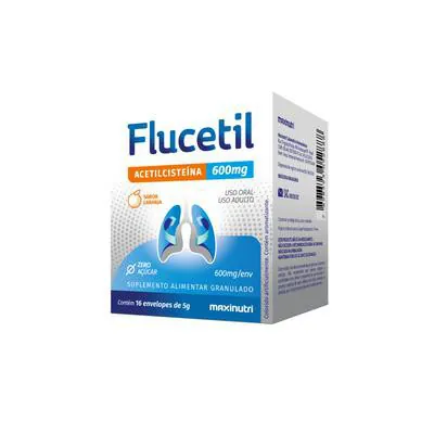 Flucetil Acetilcisteina 600mg 16 Sachês Maxinutri