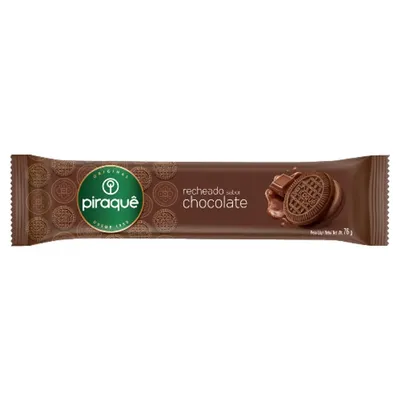 Biscoito Piraque Chocolate Com Recheio De Choclate 76g