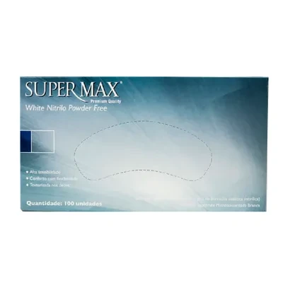 Luva de Procedimento Supermax White Nitrilo M 100 unidades