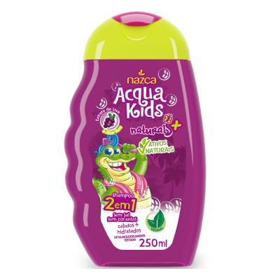 Shampoo Infantil Acqua Kids 2 em 1 Uva e Aloe Vera 250ml