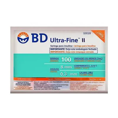 Seringa Bd Insulina Ultra Fine Ii 100Ui Ag/Curta 10 Unidades