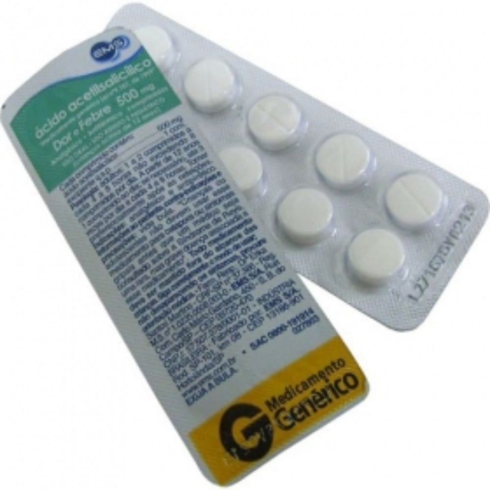 Ácido Acetilsalicílico Adulto Ems 500mg 10 Comprimidos