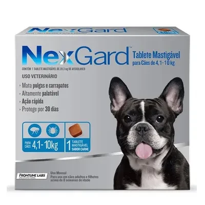 Nexgard Antipulgas E Carrapatos Para Cães De 4,1 A 10Kg 1 Tablete