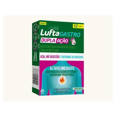 Lufta Gastro Dupla Ação Menta Zero Açúcar 10ml com 12 Sachês