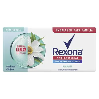 Kit Sabonete Rexona Antibacterial Fresh 6 Unidades