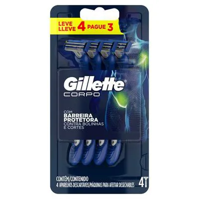 Aparelho Descartável Gillette Corpo Leve 4 Pague 3
