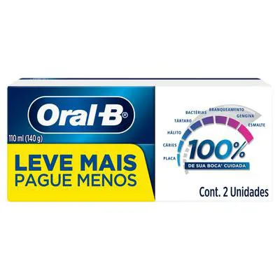 Kit Creme Dental Oral-B 100% 2 Unidades 140g