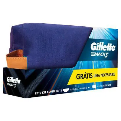 Kit Gillette Mach3 com 12 Refis + Grátis Necessaire