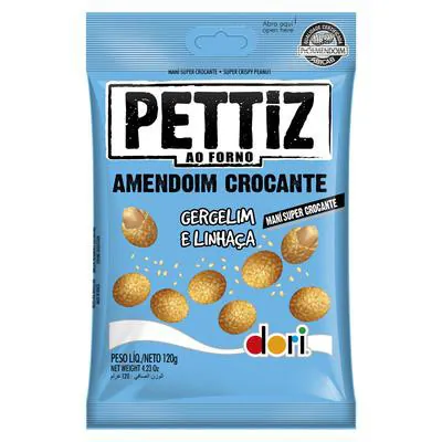 Amendoim Super Crocante Dori Pettiz Gergilim e Linhaça 120g